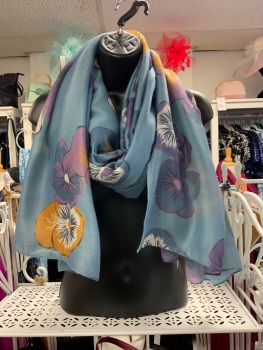 New Product….blue pansy scarf
