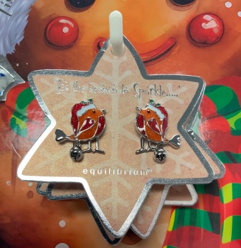 New Product….equilibrium Christmas robin earrings