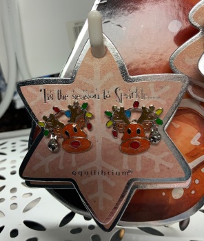 New Product….equilibrium Christmas reindeer earrings