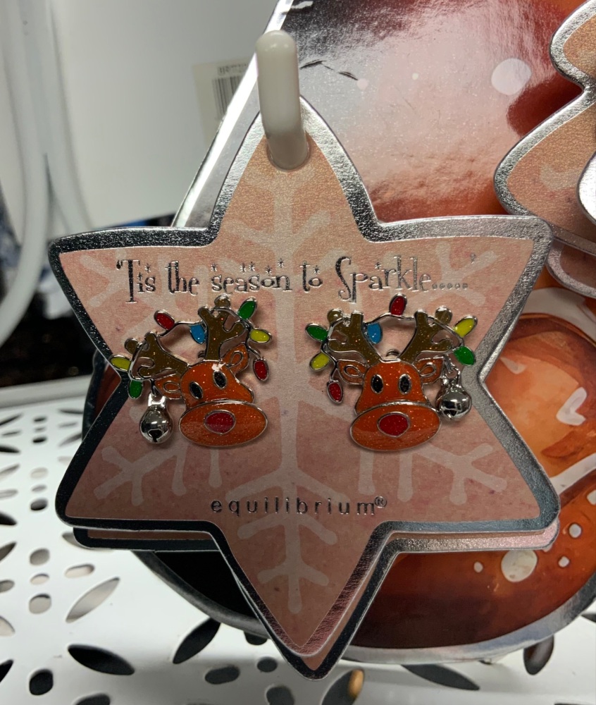 New Product….equilibrium Christmas reindeer earrings