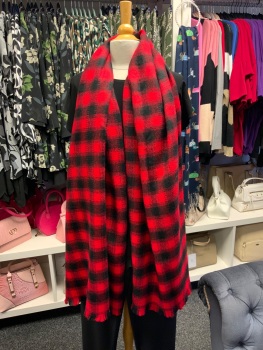 New Product….cosy red/black tartan scarf