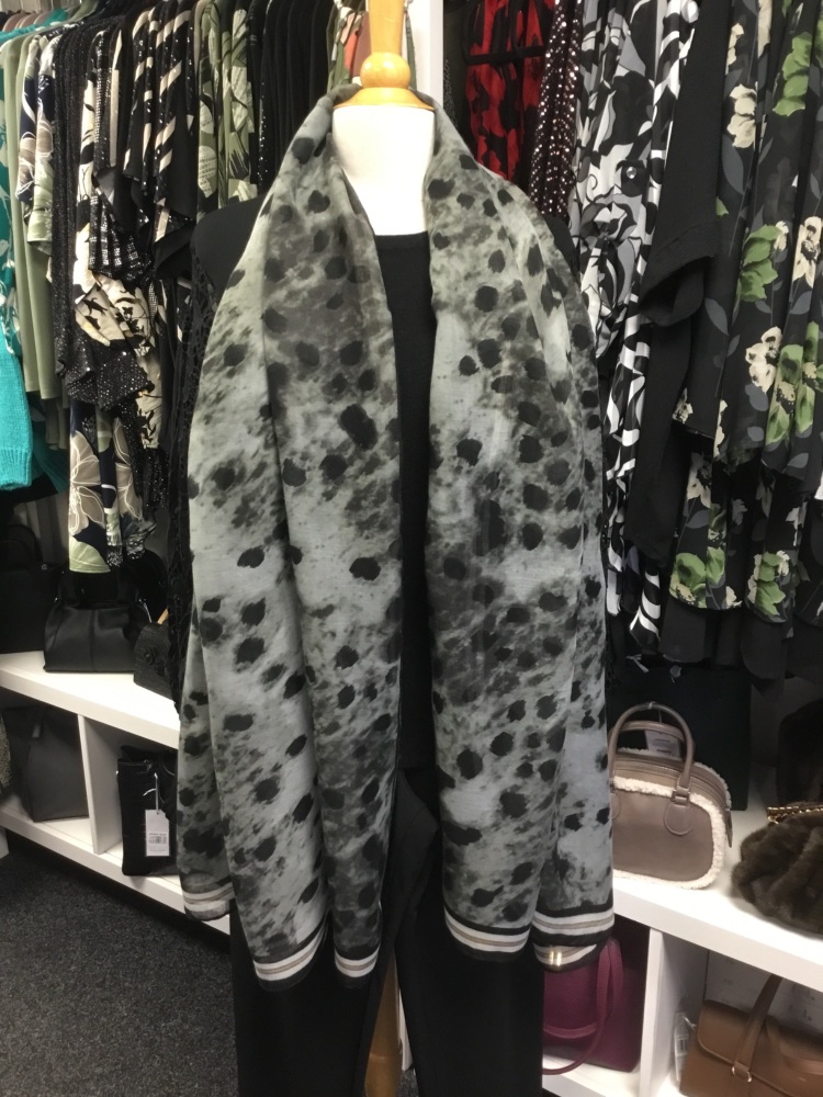 New Product….grey animal print scarf