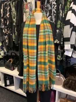 New Product….soft and cosy yellow/green tartan scarf