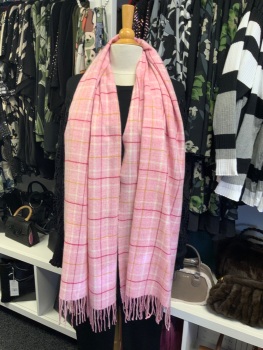 New Product….soft and cosy pink tartan scarf