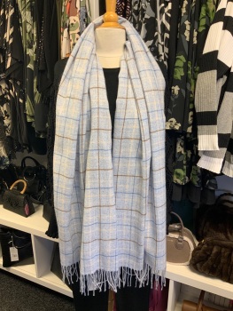 New Product….soft and cosy light blue tartan scarf