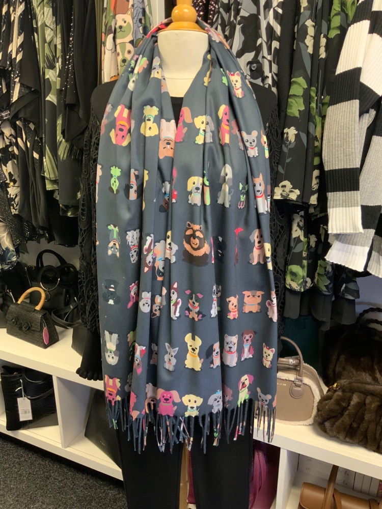 New Product….cute dark grey soft and cosy dog scarf