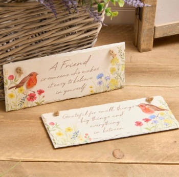 New Product….robin floral slate plaque…..friends one