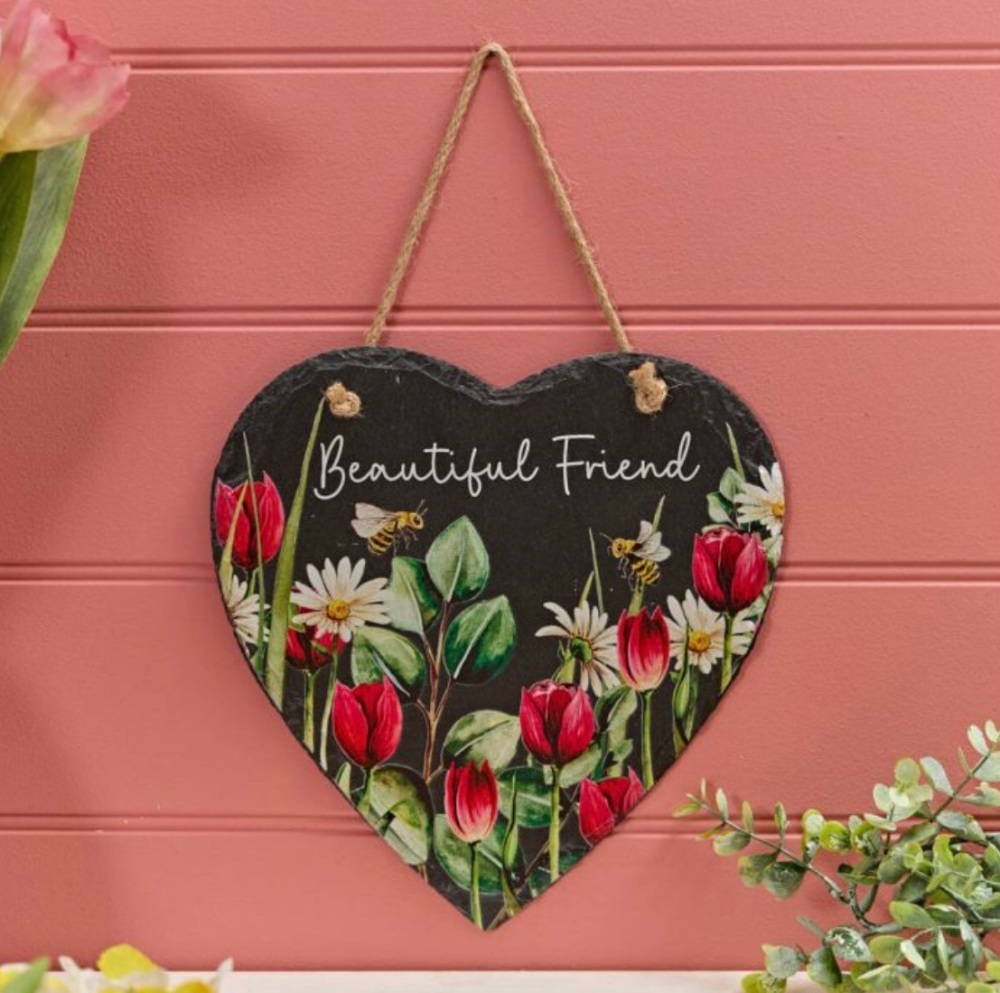 New Product….mixed tulip floral beautiful friend slate hanger
