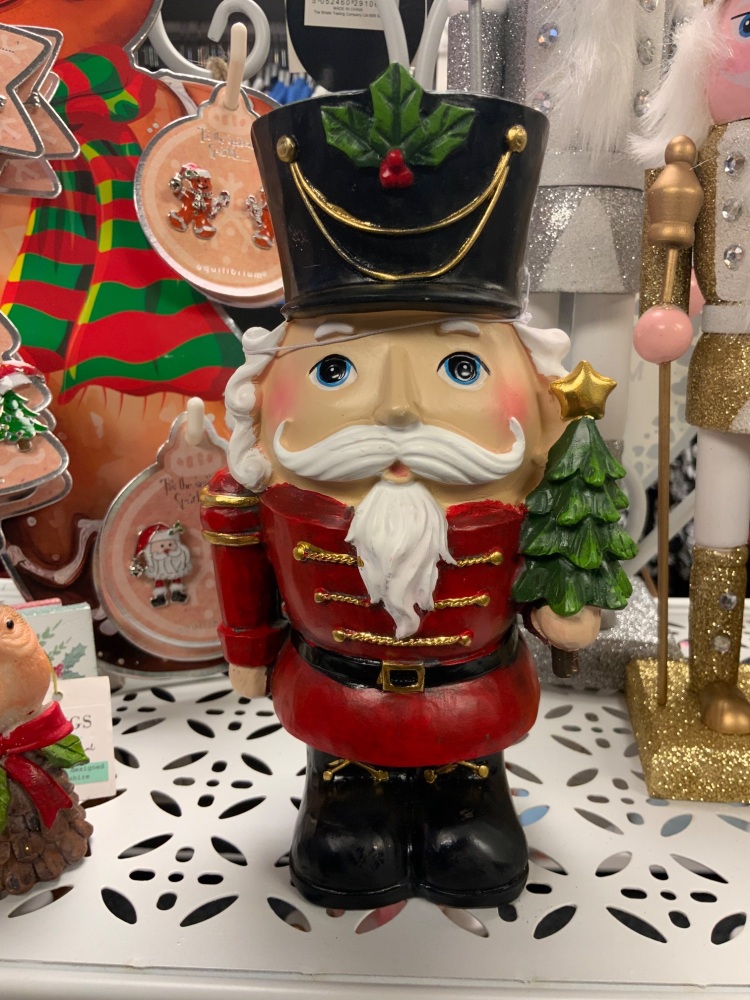 New Product….resin wood effect nutcracker carrying Christmas tree