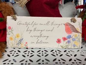 New Product….robin floral slate plaque