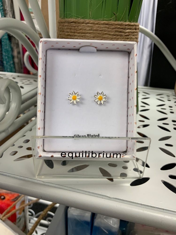 New Product….equilbrium daisy chain ditsy daisy silver plated earrings