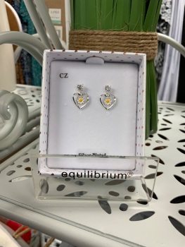 New Product&hellip;.equilbrium daisy chain heart silver plated earrings