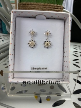 New Product&hellip;.equilibrium daisy chain two tone suspended daisy earrings
