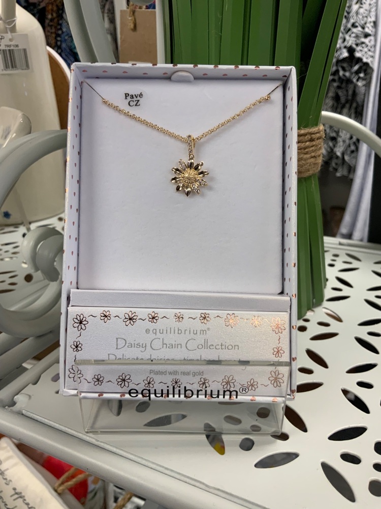 New Product….equilibrium daisy chain modern gold plated necklace
