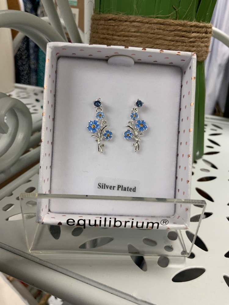 New Product….equilibrium silver plated forget me knot floral earrings