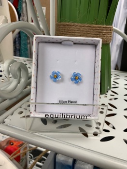 New Product&hellip;.equilibrium silver plated forget me knot floral stud earrings