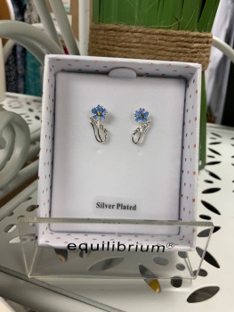 New Product&hellip;.equilibrium silver plated forget me knot floral stud earrings