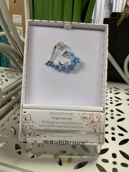 New Product&hellip;.equilibrium silver plated heart forget me not brooch