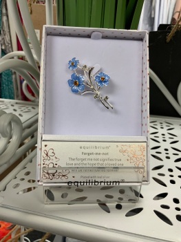 New Product&hellip;.equilibrium silver plated floral forget me not brooch