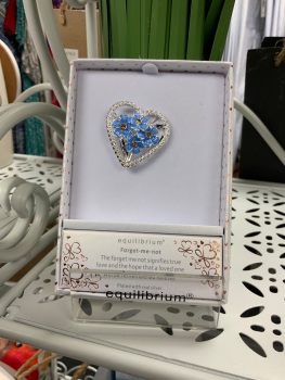 New Product&hellip;.equibrium silver plated heart forget me not brooch