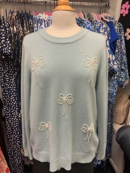 New Product&hellip;.super soft pearl bow jumpers&hellip;.duck egg blue&hellip;.one size &hellip;.measures 21 inches across