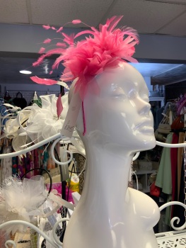 New Product&hellip;.deep pink fascinator with thin headband&hellip;chiffon and feathers