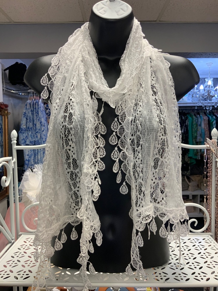 New Product….white lace scarf