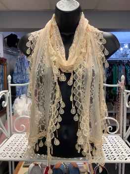 New Product&hellip;.cream lace scarf