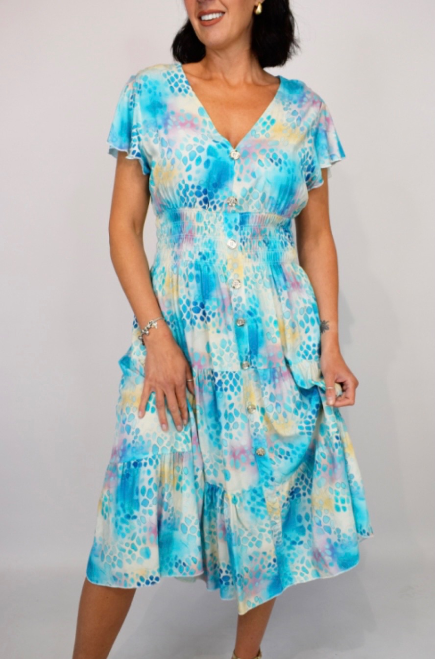 New Product….turquoise magic dress with a v neck