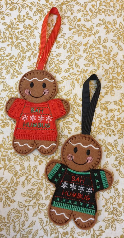 Christmas Bah Humbug Ugly Jumpers Gingerbread 