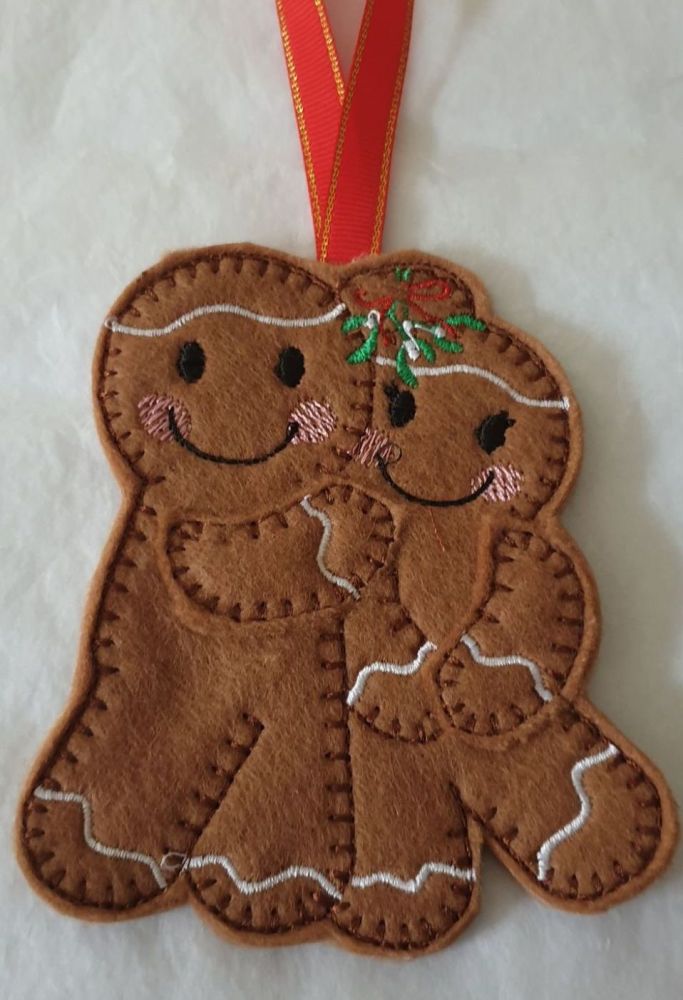 Christmas Mistletoe Couple Gingerbread 