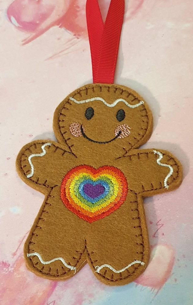 Rainbow Heart Gingerbread 