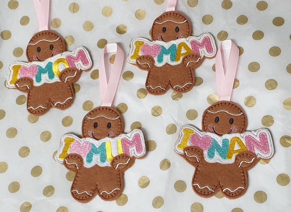 I Heart Mum, Mam or Mom Gingerbread Mother's Day