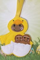Dress up Chick Gingerbread with Family hatching from egg. Easter
