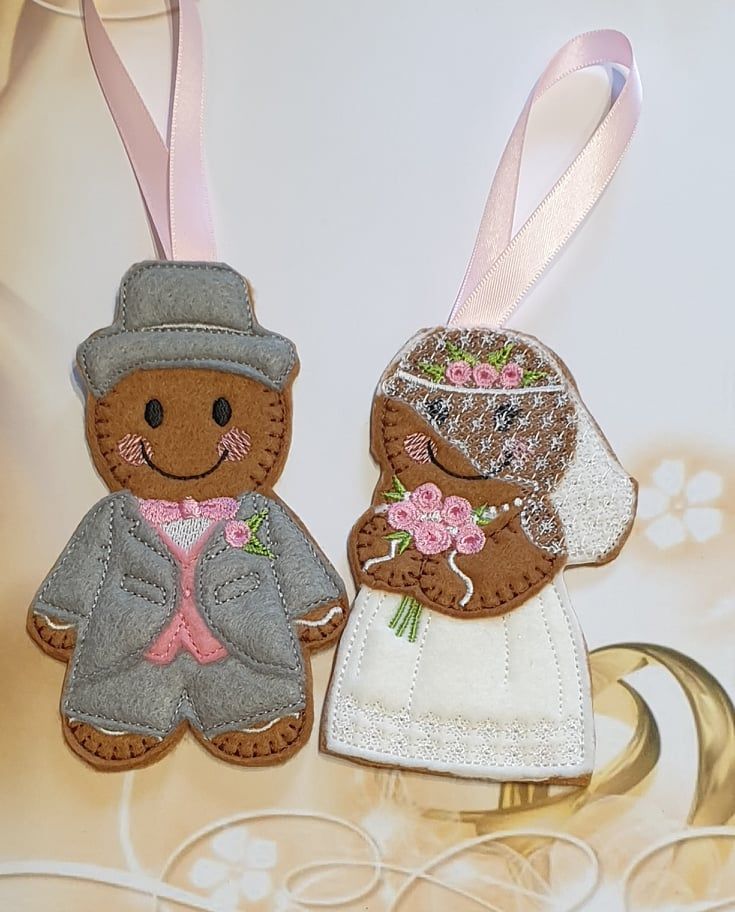 Wedding Bride/Groom Couple Gingerbread 