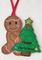 Christmas Tree Gingerbread personalised 1st Christmas, Happy Christmas