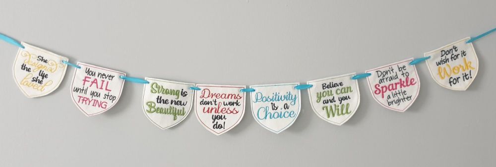 Inspirational Positive Girl power  QUOTE  BUNTING. BANNER