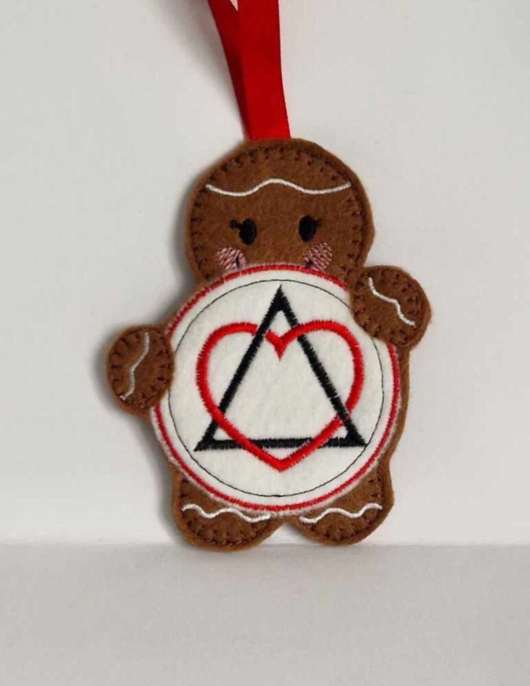 Adoption Logo-symbol Gingerbread Felt Hanging Decoration, Christmas Tree De