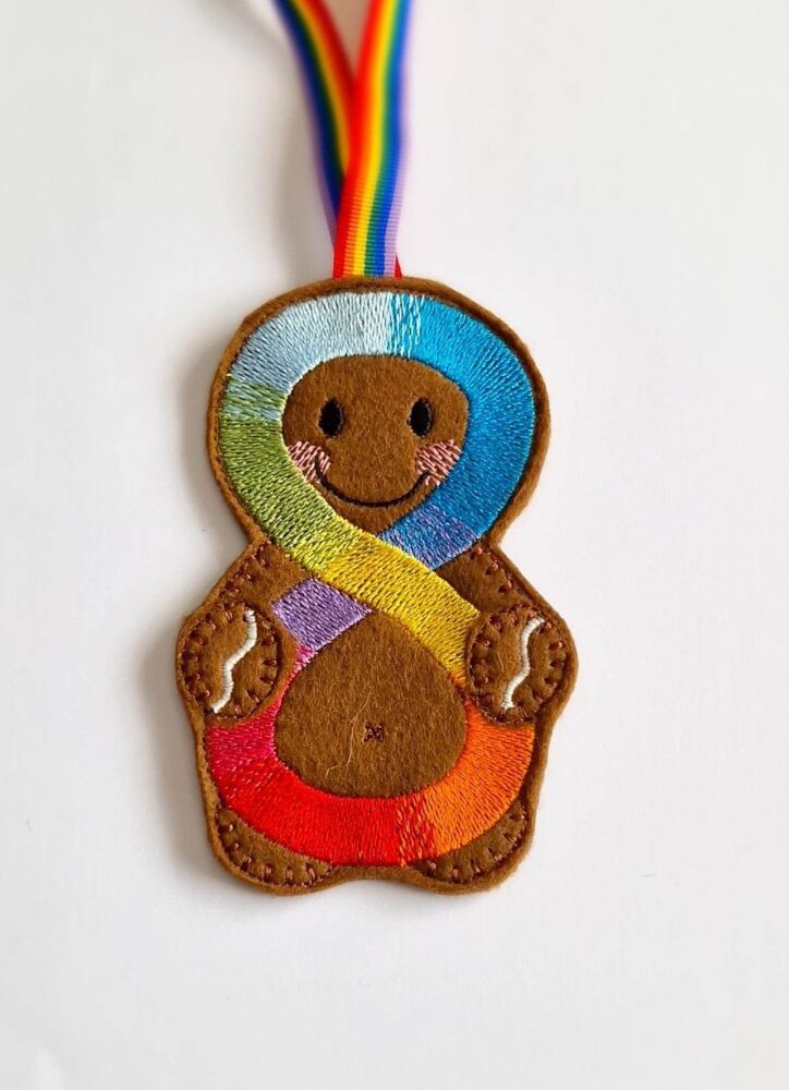 Autism Infinity Gingerbread Felt Hanging Decoration, Christmas Tree Decoration.