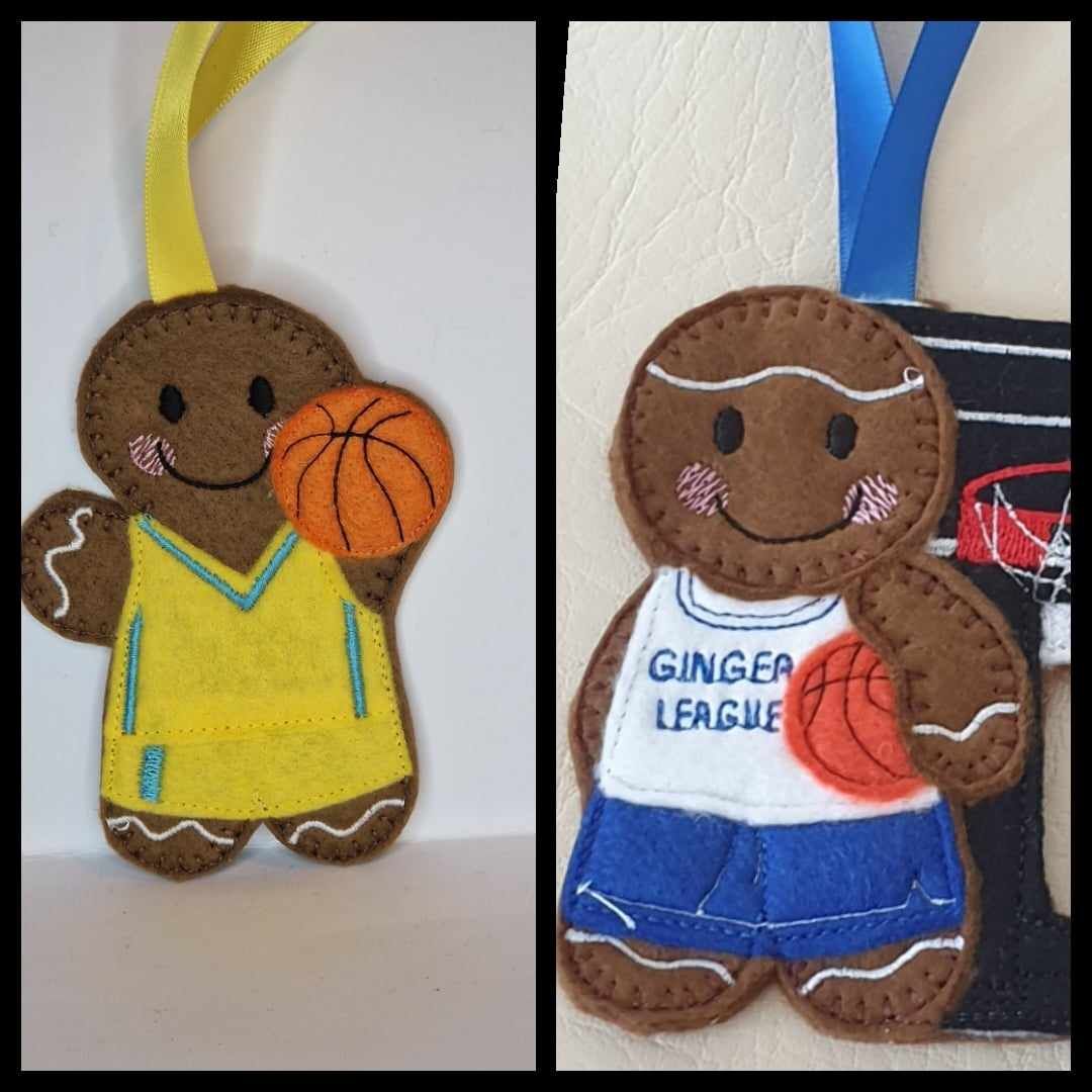 1 Gingerbread Felt Hanging Decoration, Christmas Tree Decoration.