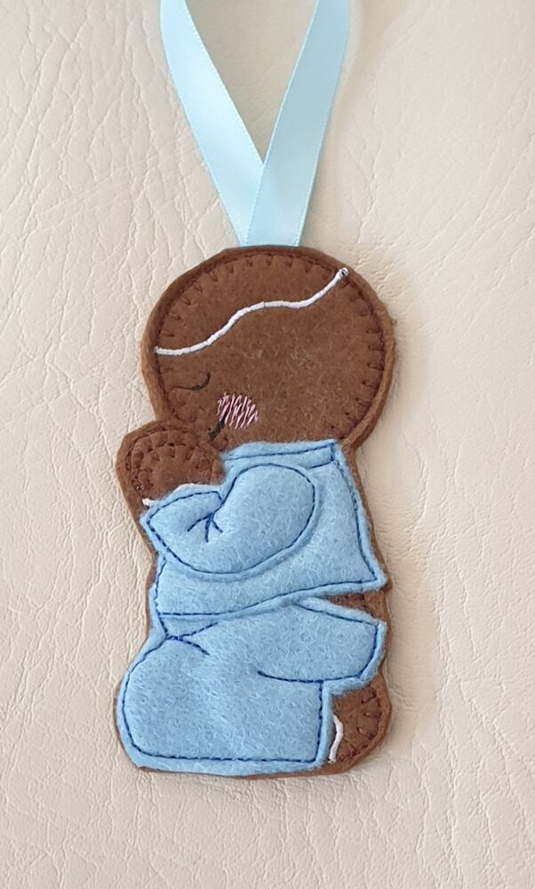 Bedtime Prayers Gingerbread Felt Hanging Decoration, Christmas Tree Decoration.