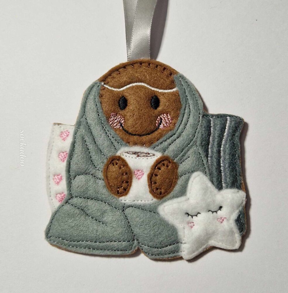 Bedtime Collection Gingerbread Felt Hanging Decoration, Christmas Tree Decoration.
