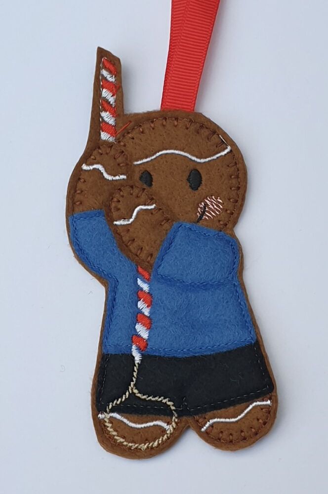 Church Bell Ringer, Church Bell Ringing Gingerbread Felt Hanging Decoration, Christmas Tree Decoration.