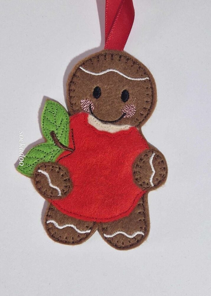 FRUIT Gingerbread Felt Hanging Decoration, Christmas Tree Decoration. Available as Keyring & Fridge Magnet too.