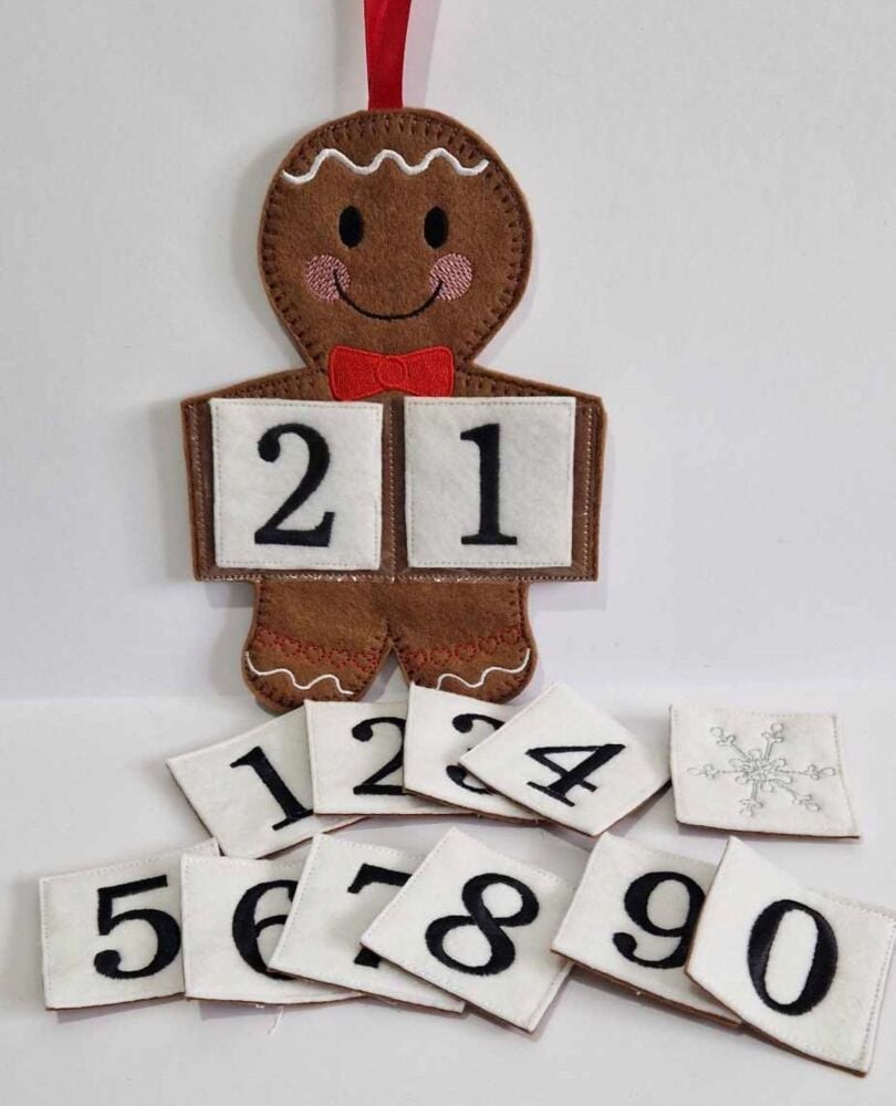 Christmas Advent  Countdown Gingerbread Hanging Decoration