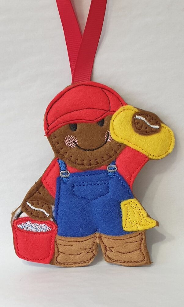 Car Valet, Carwash Gingerbread Felt Hanging Decoration, Christmas Tree Decoration. Available as Keyring & Fridge Magnet too.