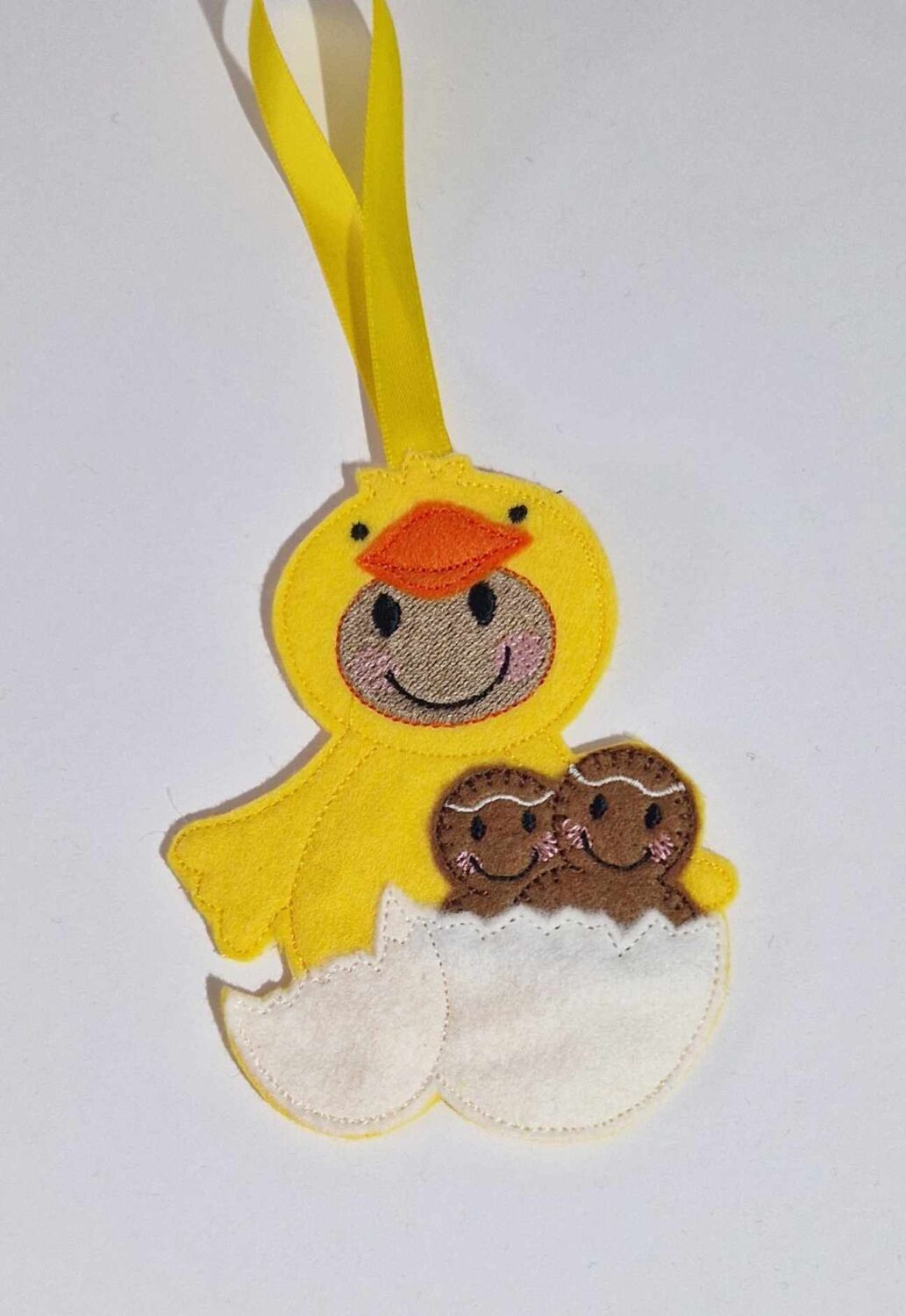 Chick Family Gingerbread Felt Hanging Decoration, Christmas Tree Decoration