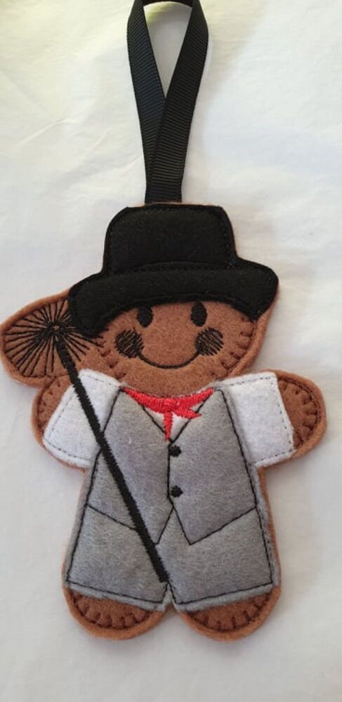 Chimney sweep Gingerbread Felt Hanging Decoration, Christmas Tree Decoration. Available as Keyring & Fridge Magnet too.