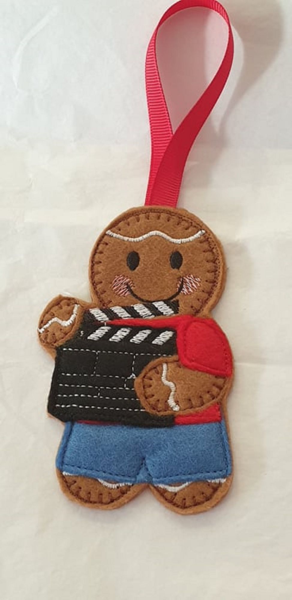 Clapperboard Gingerbread Felt Hanging Decoration, Christmas Tree Decoration