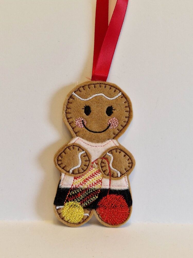 Crochet Gingerbread Felt Hanging Decoration, Christmas Tree Decoration. Ava